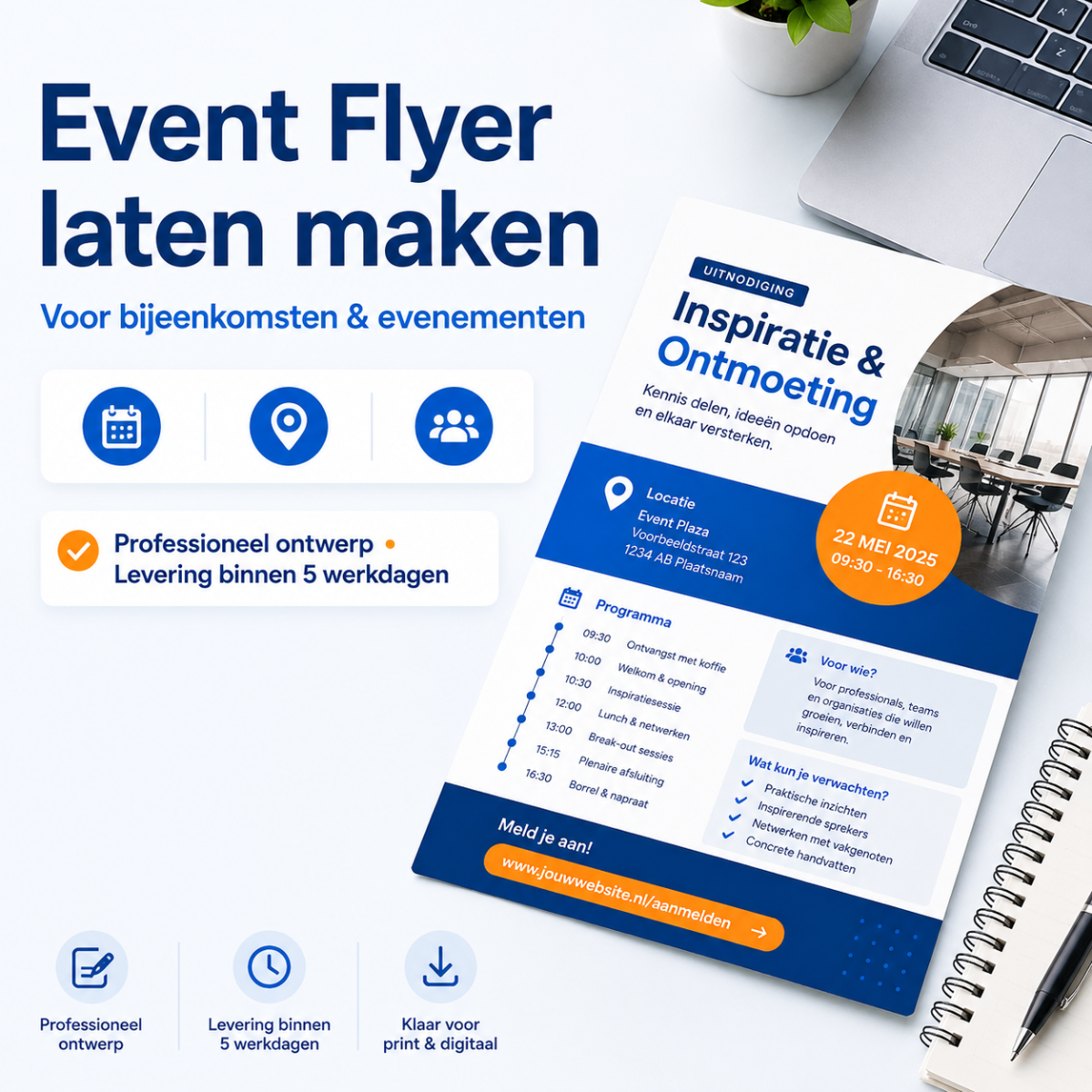 Event flyer laten maken voor bijeenkomsten en evenementen